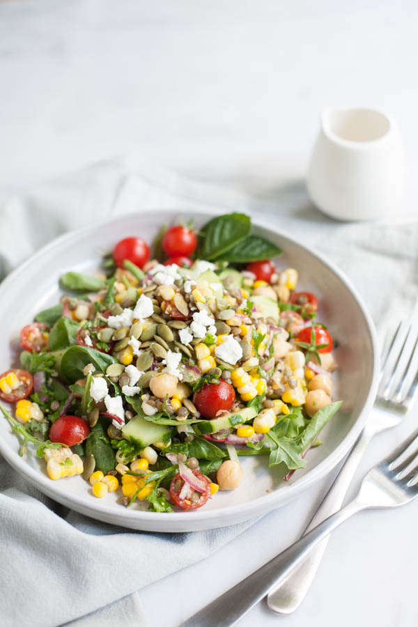 Summer Chickpea and Lentil Salad | Bourbon and Honey